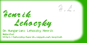 henrik lehoczky business card